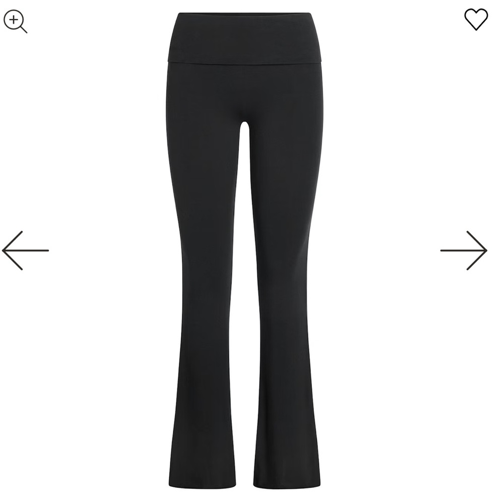 SKIMS Black Authentic Product Black Fold Over Pant Cotton Jersey Size Large NWT - Picture 4 of 10